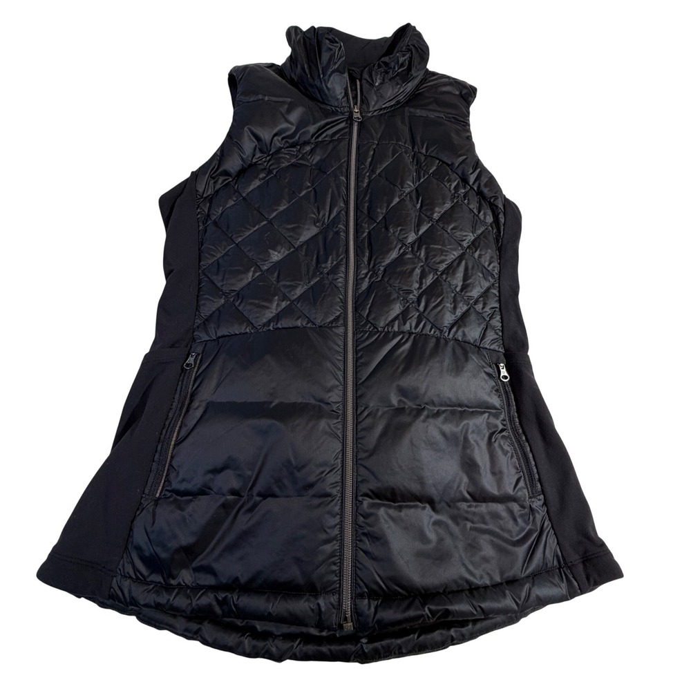 Lululemon Down For A Run II Goose Down Vest Size 8 Black Quilted